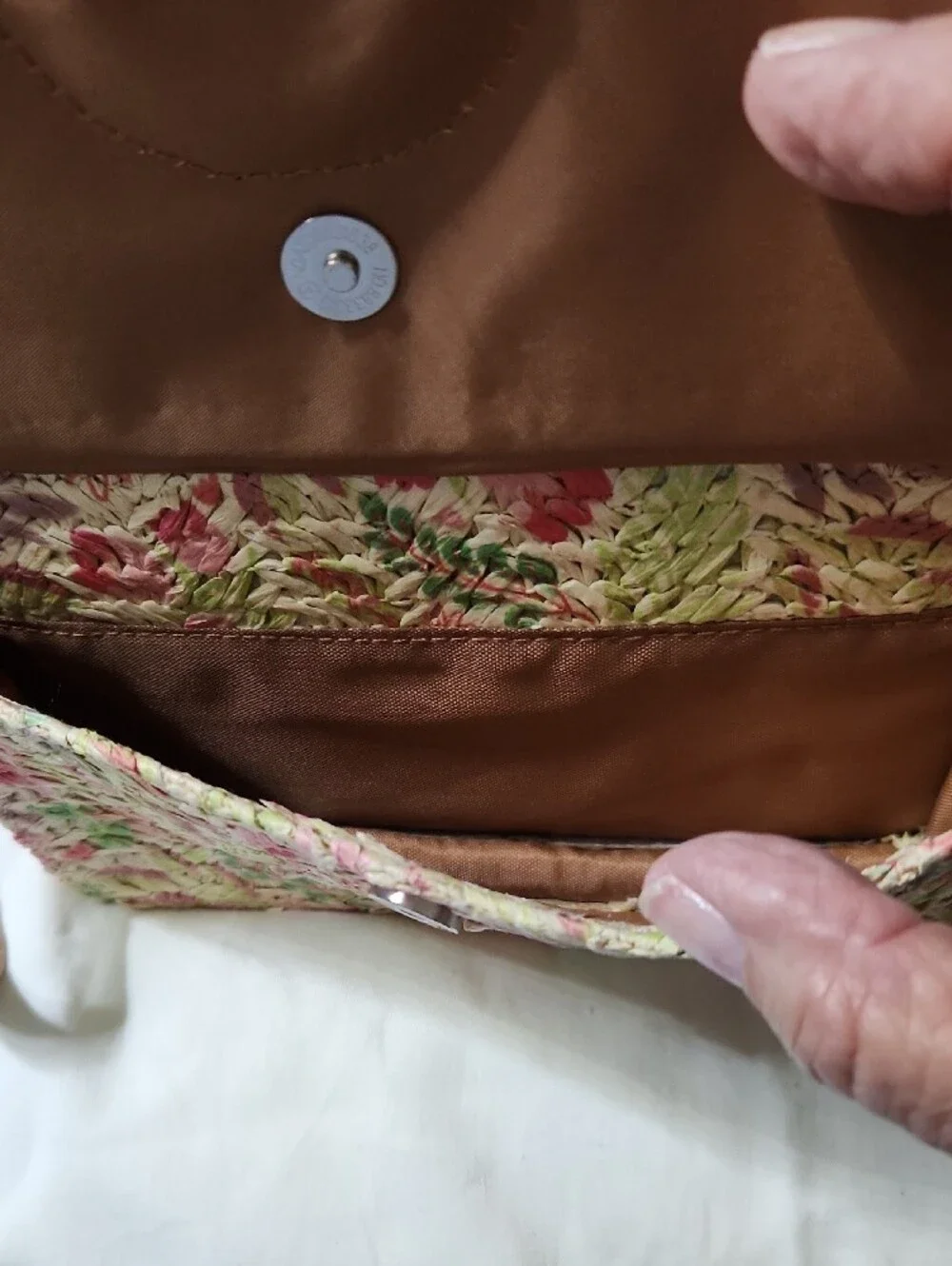 Bueno Floral Embroidered Crossbody in Pink, Green & Tan